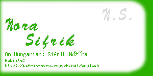 nora sifrik business card